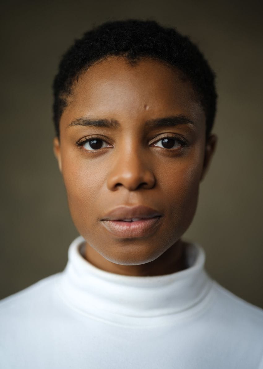 A headshot of actor Justina Kehinde.