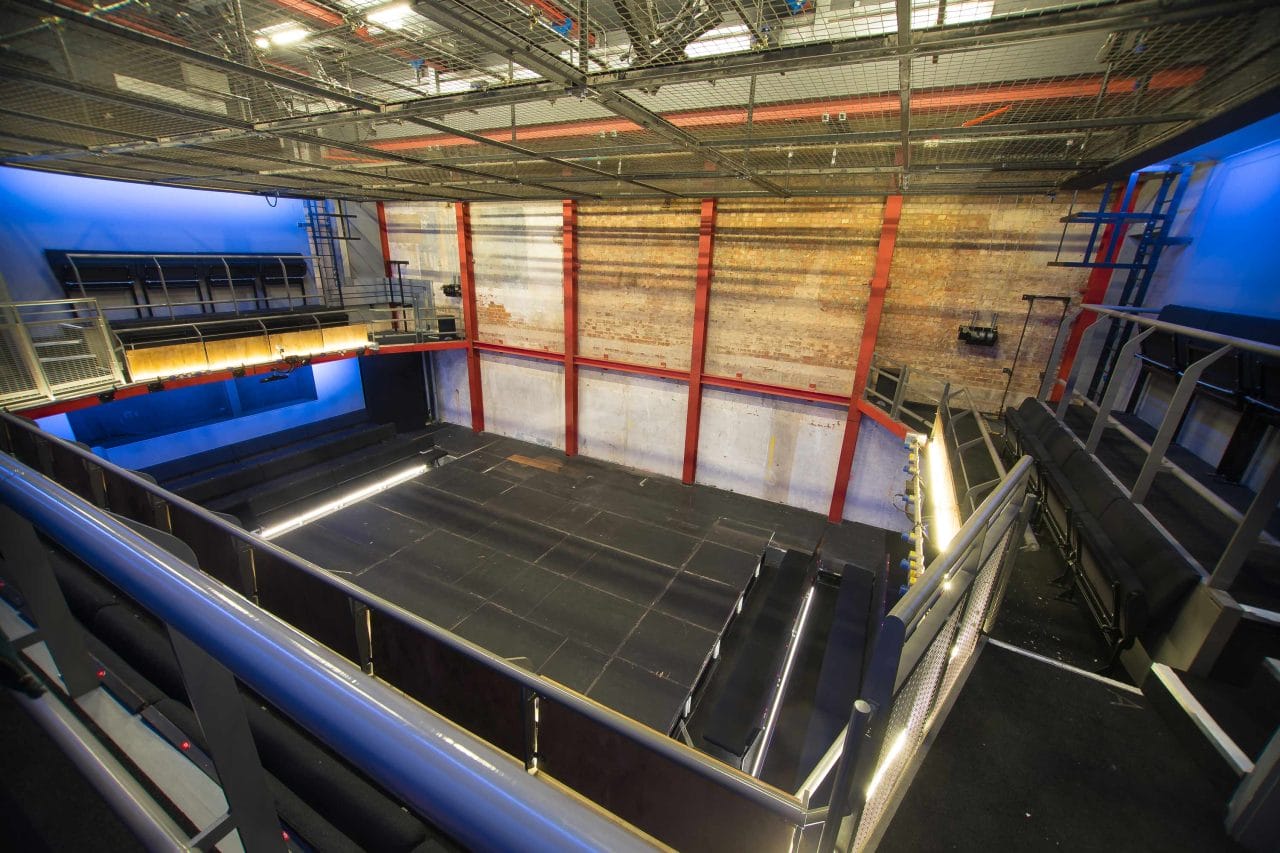 Park 200 Theatre Space view from the upstairs seating bank